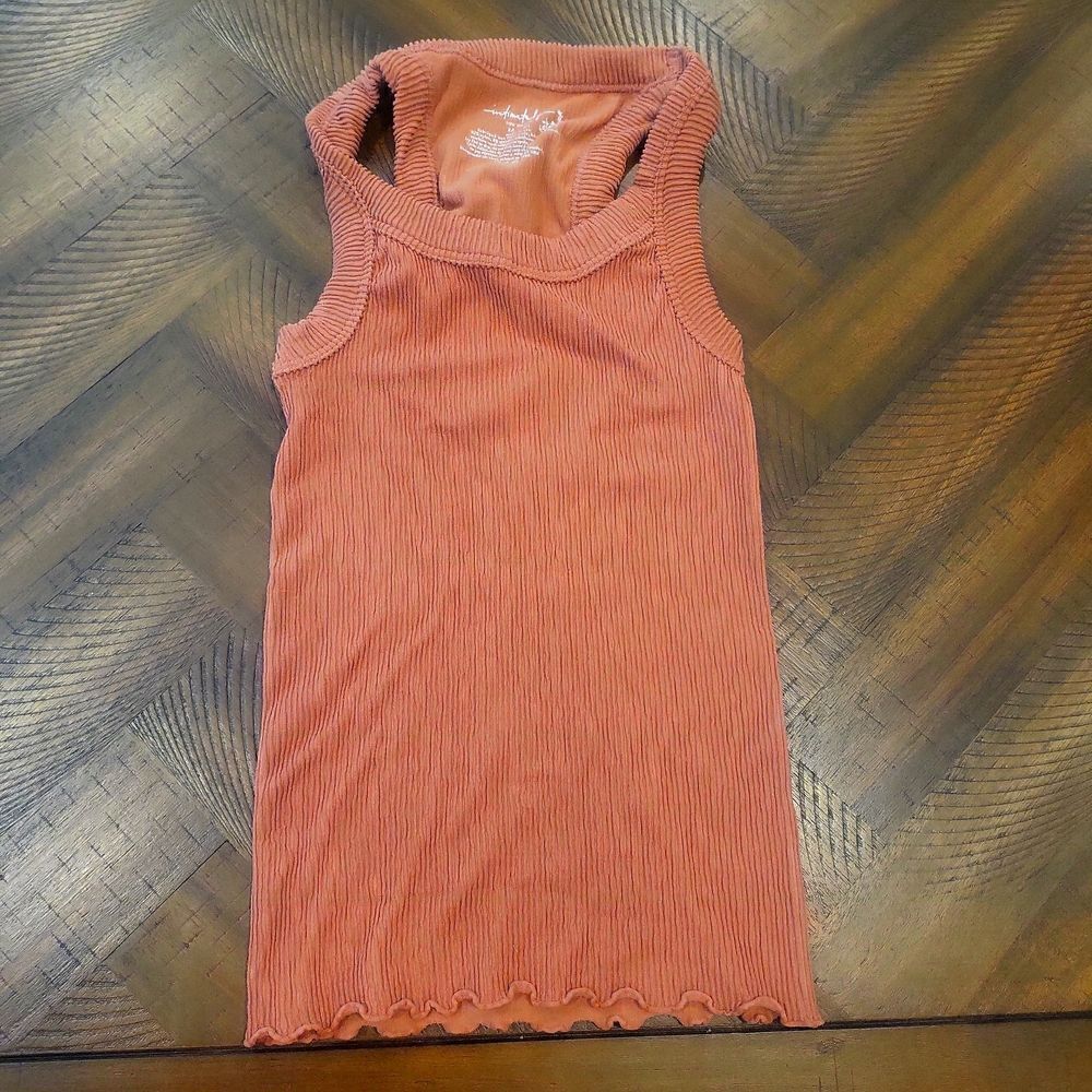 Free People Seamless Ribbed Tank Copper Rose M/L